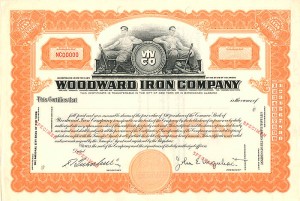 Woodward Iron Co. - Stock Certificate